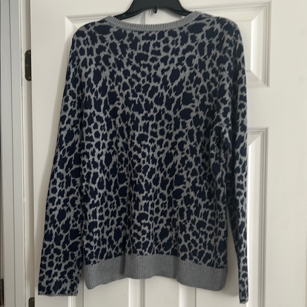 Gray and Black Leopard Print Sweater - Picture 2 of 2